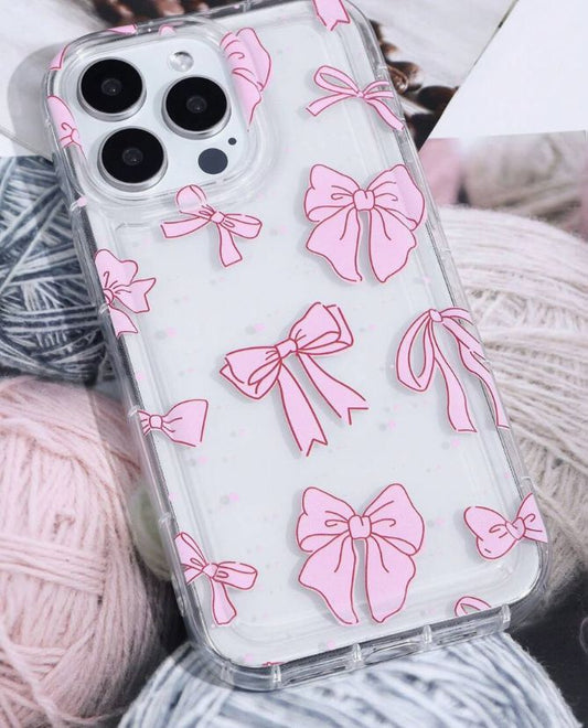 -Transparent Bow Collection-Case Available For all Phone Models